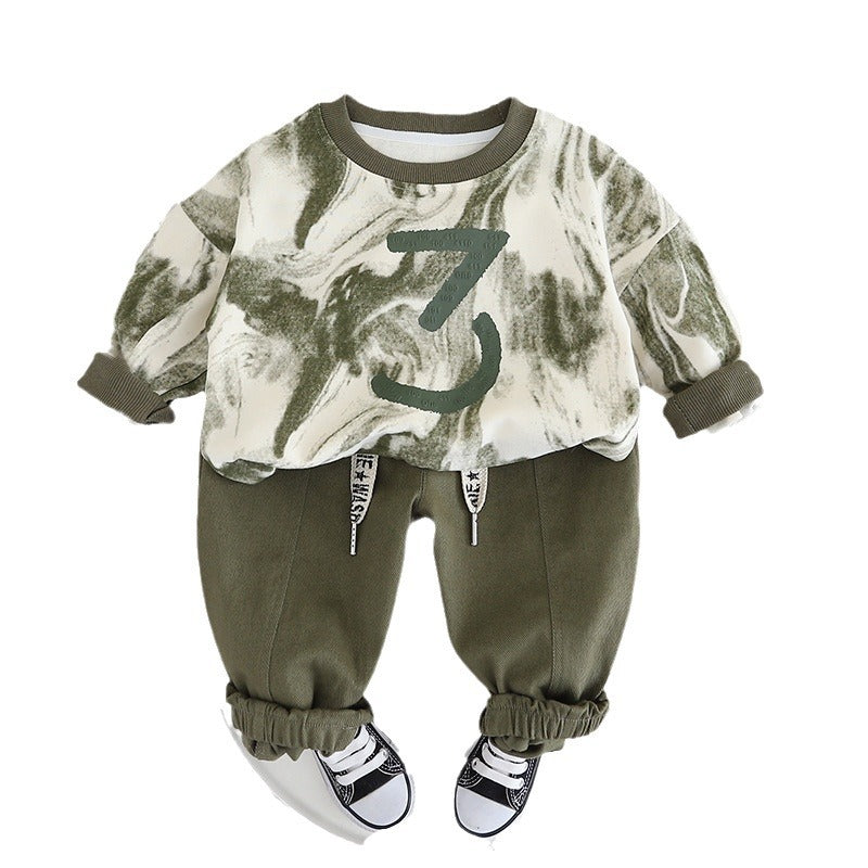 Wholesale Spring and Autumn Long Sleeved Sweater Cotton Two Piece Set